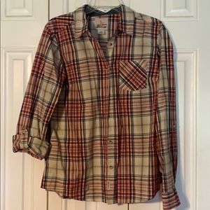 Field & stream button down Americana roll sleeves